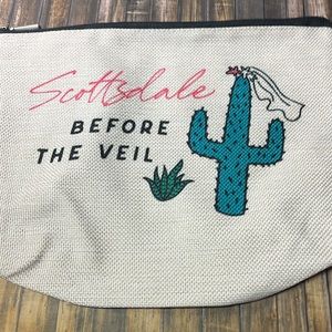 5for$10 Scottsdale Before The Veil Cowboy Canvas Makeup Cosmetics Bag 10x8 NWT